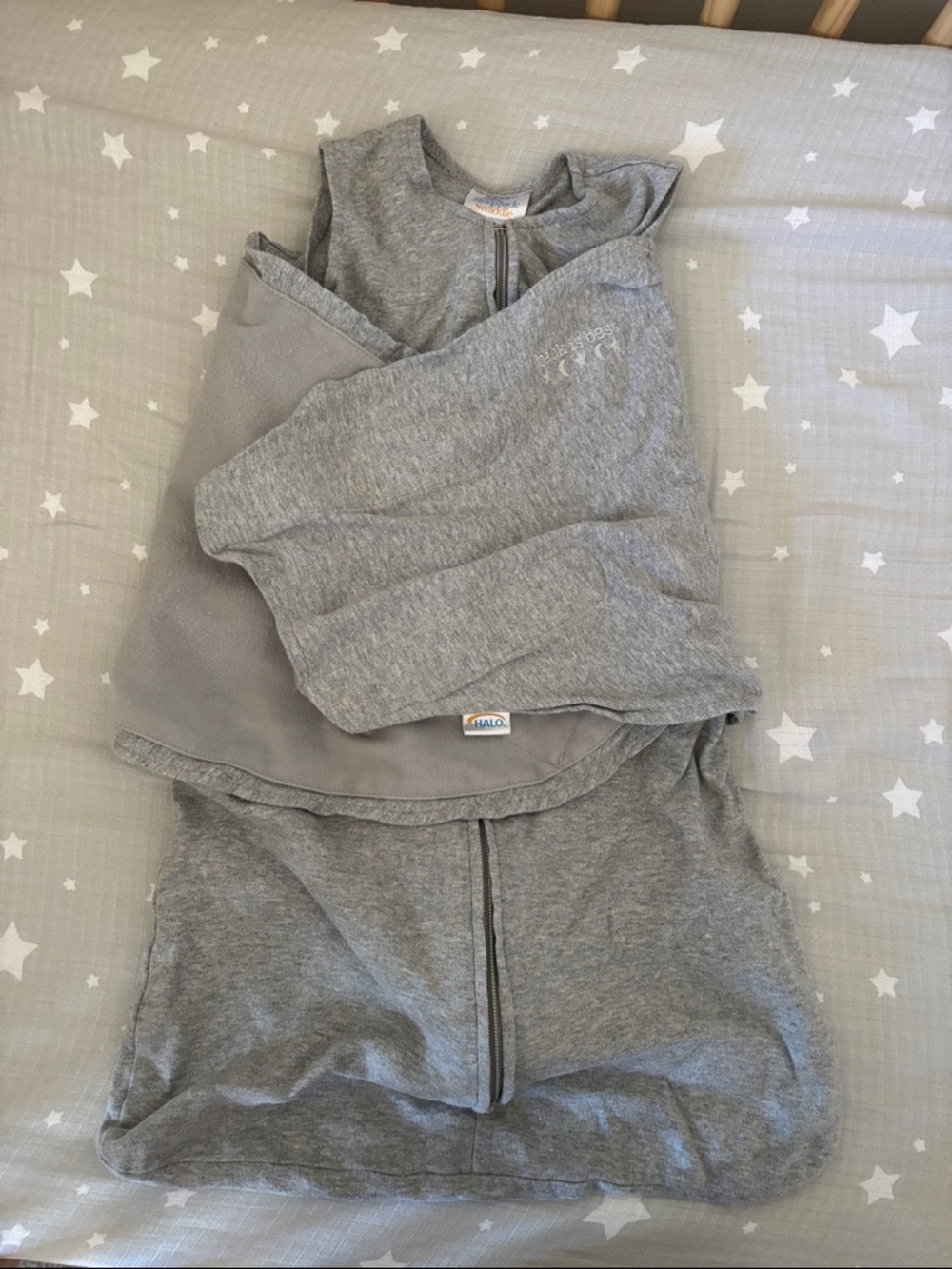 Halo Gray Sleepsack Swaddle with Front Zipper